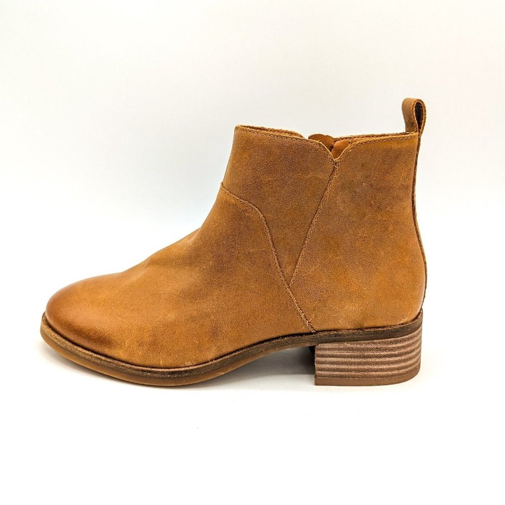 Lucky Brand Prenma Ankle Boot Women’s Topanga Tan Leather Bootie Size 9.5 (41)